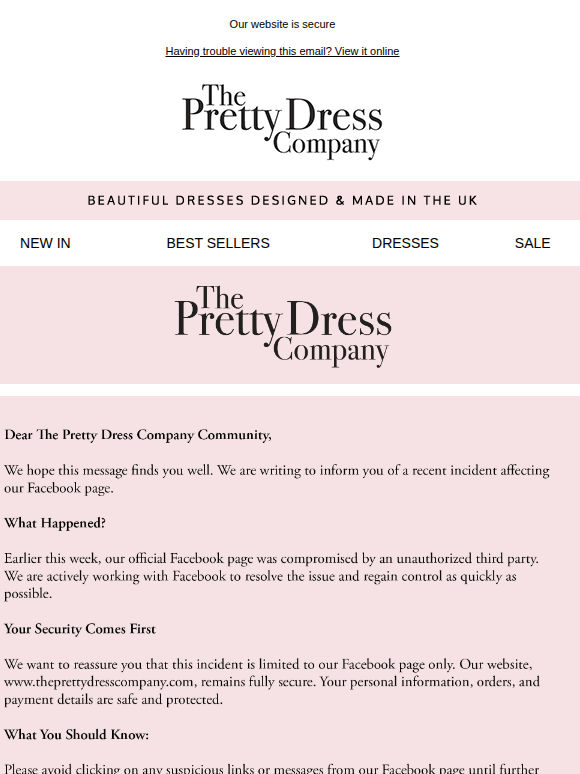 Your Security Matters: Facebook Page Hacked, Website Unaffected