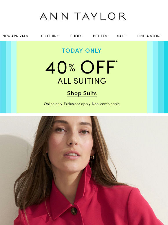 Almost Over: 40% Off All Suiting (Yes, All)*