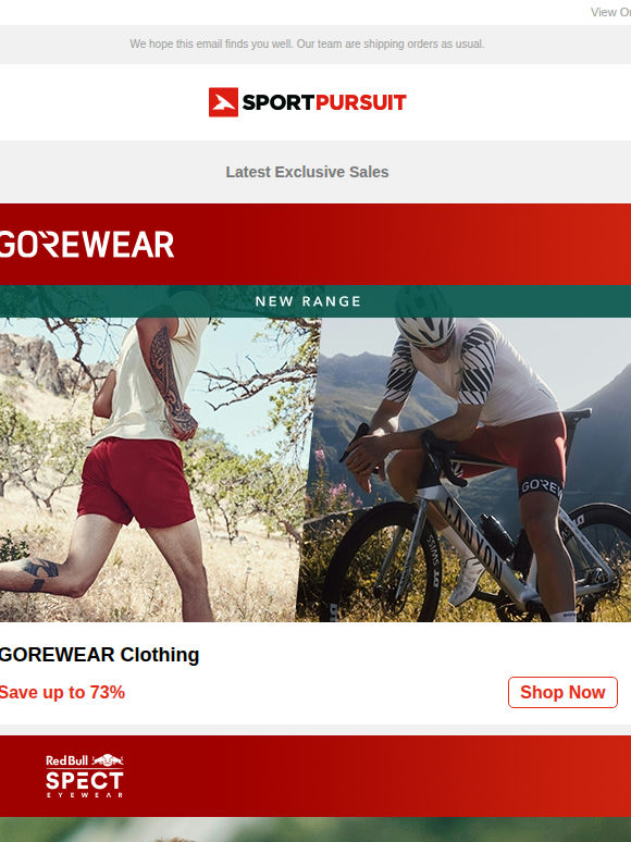 GOREWEAR Clothing | Red Bull SPECT Sunglasses | Veho | Milo | Pitch Up & Save | Up to 73% Off!