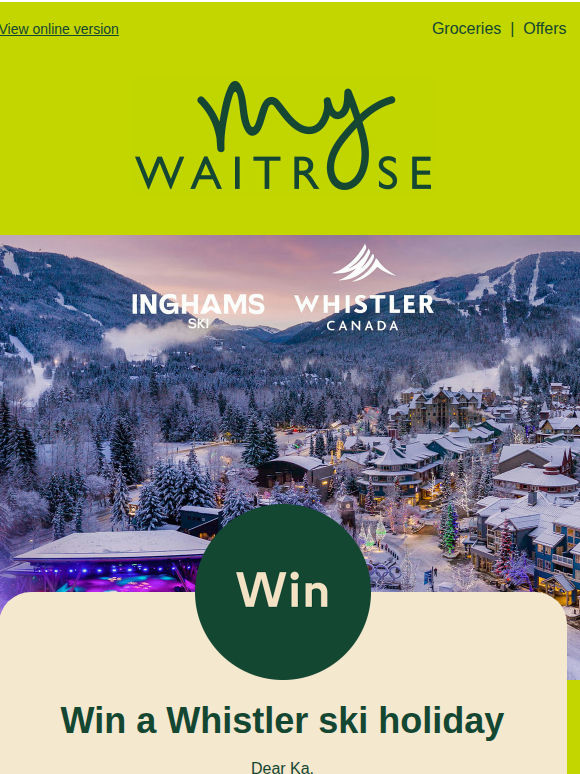 Win an Inghams Ski holiday to Whistler ⛷️🗻