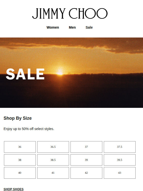 Sale Continues: Shop By Size