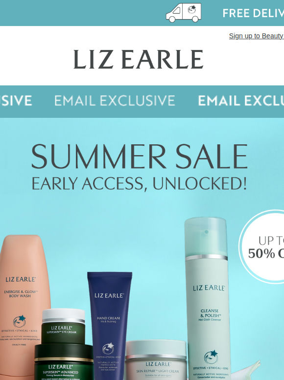 Early Access: Up to 50% off starts now!