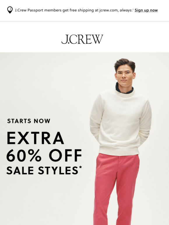 Extra 60% off sale styles, on now