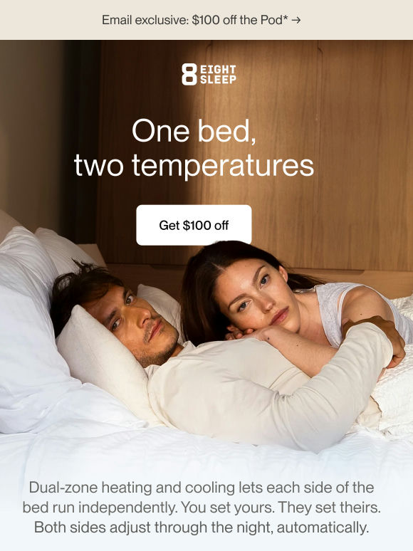 Two sides of the bed, two temperatures*