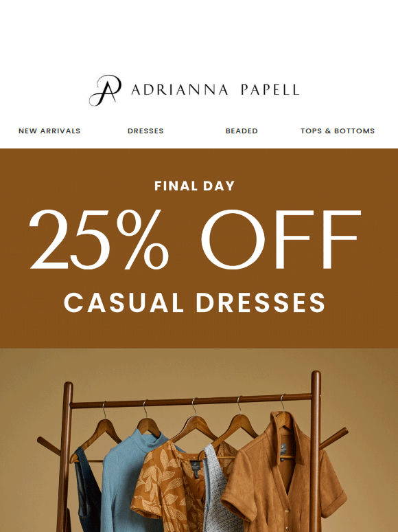 25% Off Casual Dresses Ends At Midnight 🕚