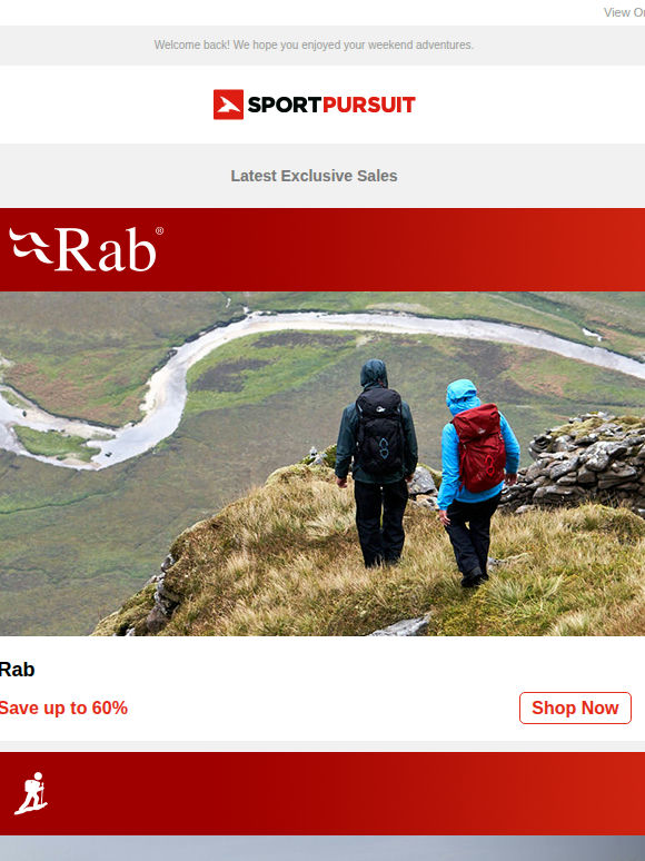 Up to 72% Off: Rab | Family Camping | Gorewear Clothing | Sweet Protection MTB | Suunto
