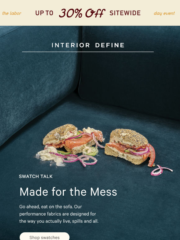 Go ahead, eat on the sofa