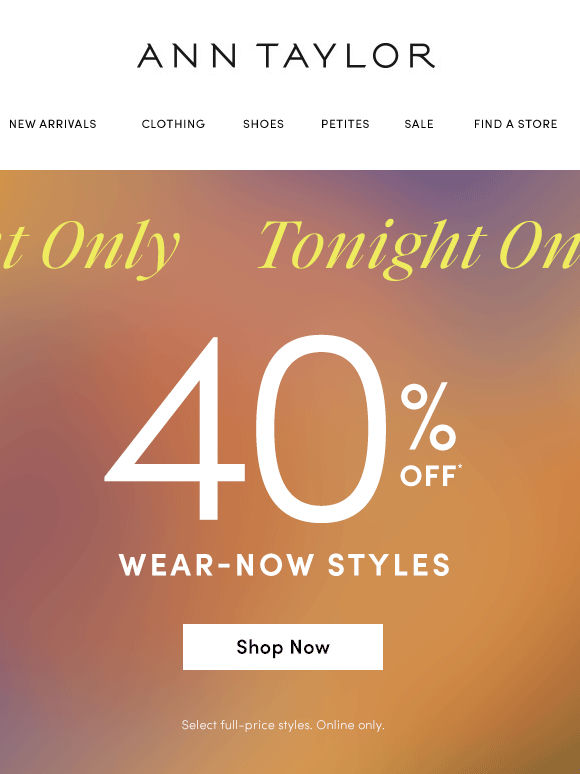 Tonight Only! 40% Off