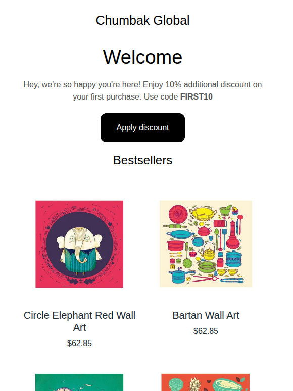 Welcome to the Chumbak Family. Get additional 10% off on your first purchase