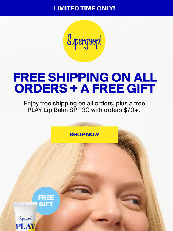 Free shipping on all orders + a gift on us 🎁