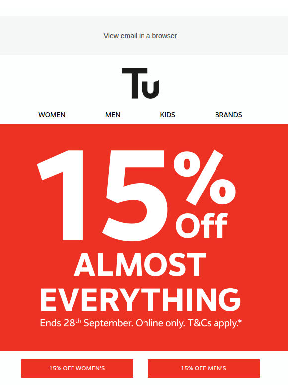 15% off now on