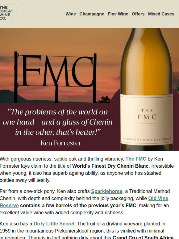 Special offer on The FMC by Ken Forrester