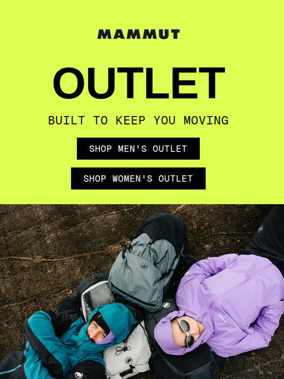 Ready for what’s ahead – save up to 40% in our outlet ⛰️