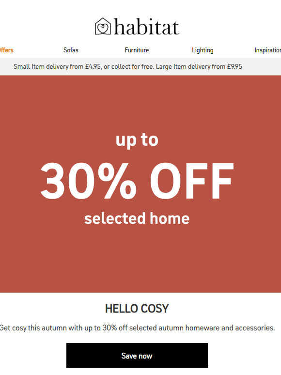 Cosy season starts here: up to 30% off