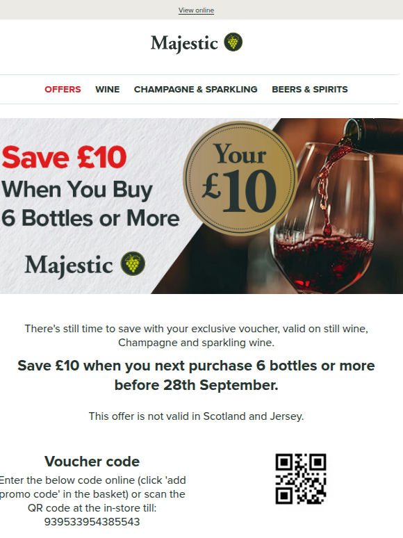 £10 off your next favourite bottle 🍷