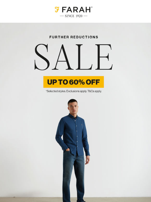 Up to 60% off. Will your size be there when you decide?