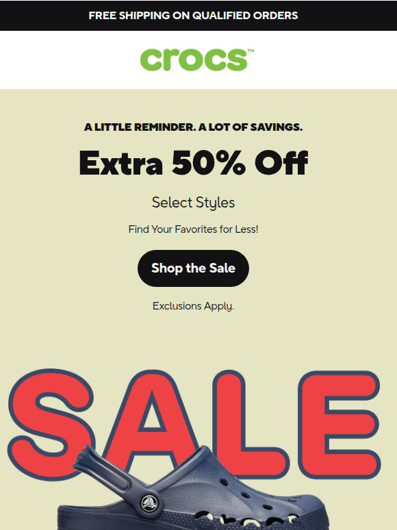 Don't forget: Extra 50% Off is Happening!