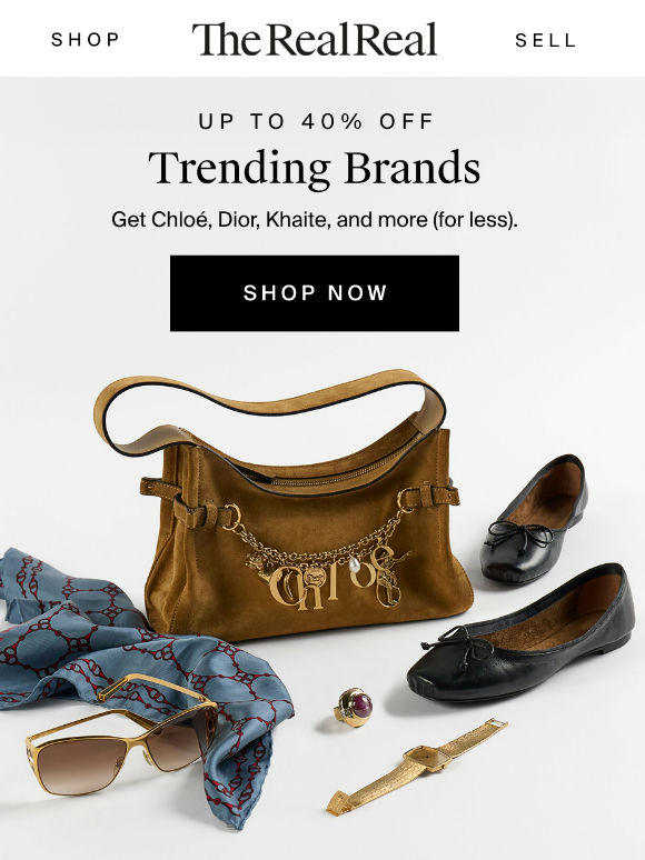 Up to 40% off trending brands