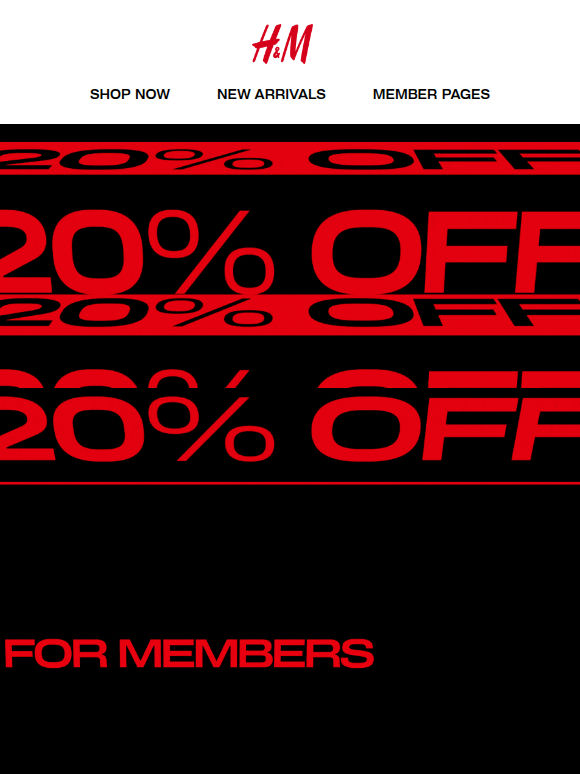 20% off for members