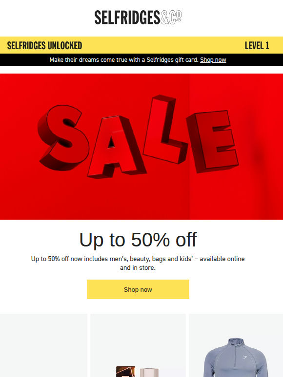 Up to 50% off continues​