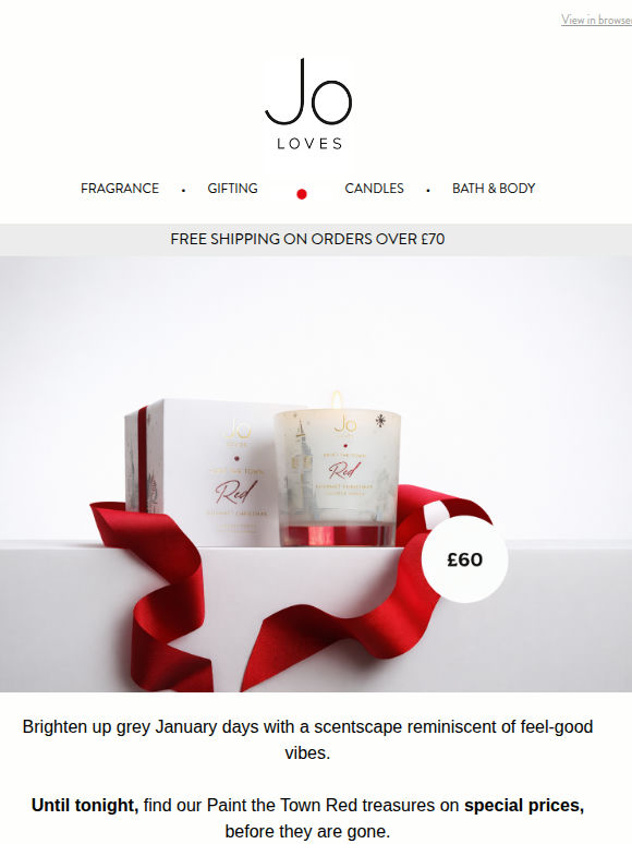 Last hours: Special pricing on our Paint the Town Red collection.