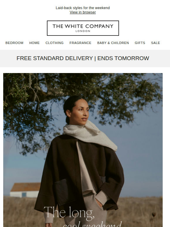Free standard delivery ends tomorrow