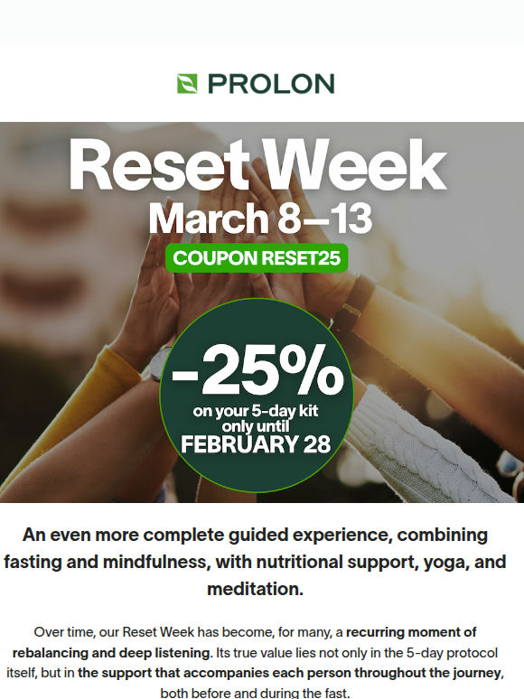 Join the Reset Week: nutrition, yoga, and meditation for a more mindful fast