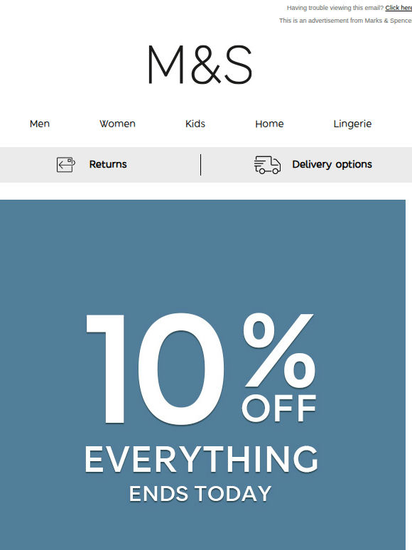 10% off everything – ends today