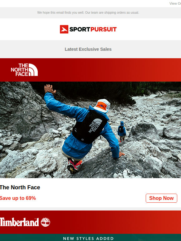 The North Face | Timberland - New Products | Black Crows Clothing | Veloforte Gels and Chews | Mons Royale | Up to 70% Off!