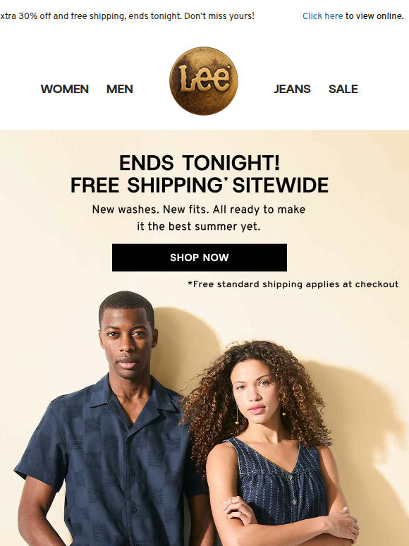 Ends tonight: free shipping + extra 30% off