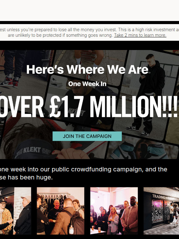 KLEKT crowdfund update: over £1.7m raised