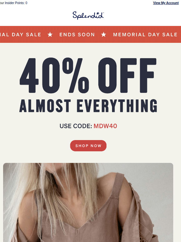 Ends Tomorrow: 40% OFF