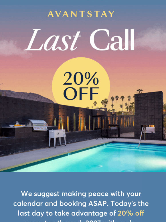 Last Chance: 20% off ends today!