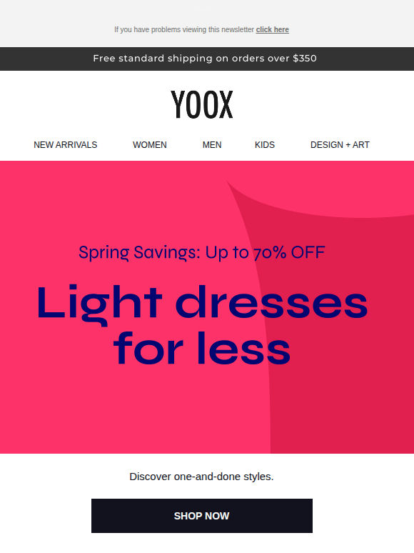 The promotion continues: light dresses, heavy discounts