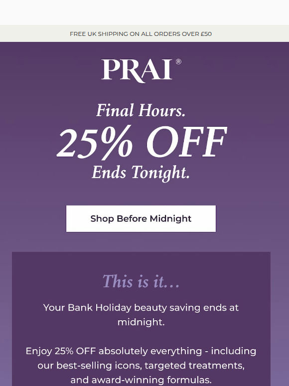 Last Chance: Your 25% Off Ends Tonight