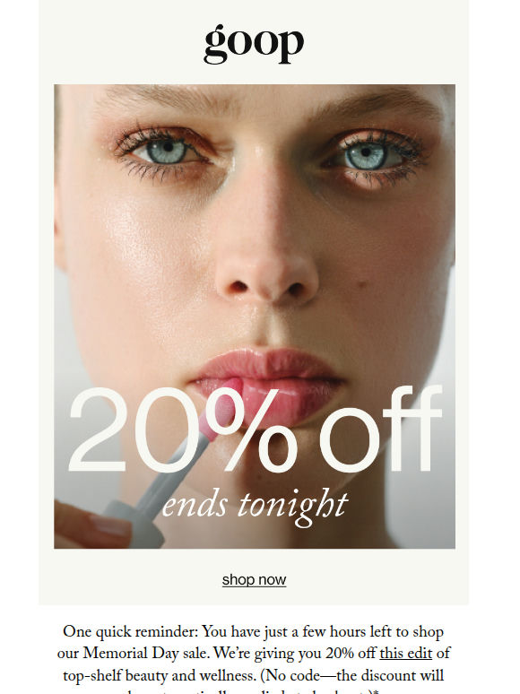 final hours: 20% off ends tonight