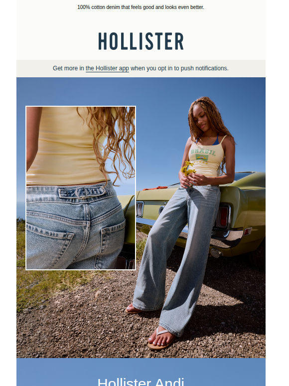 Find your Hollister Andi Adjustable Waist Denim.