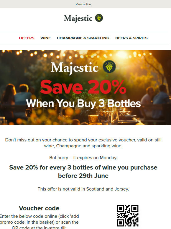Your 20% discount voucher expires on Monday