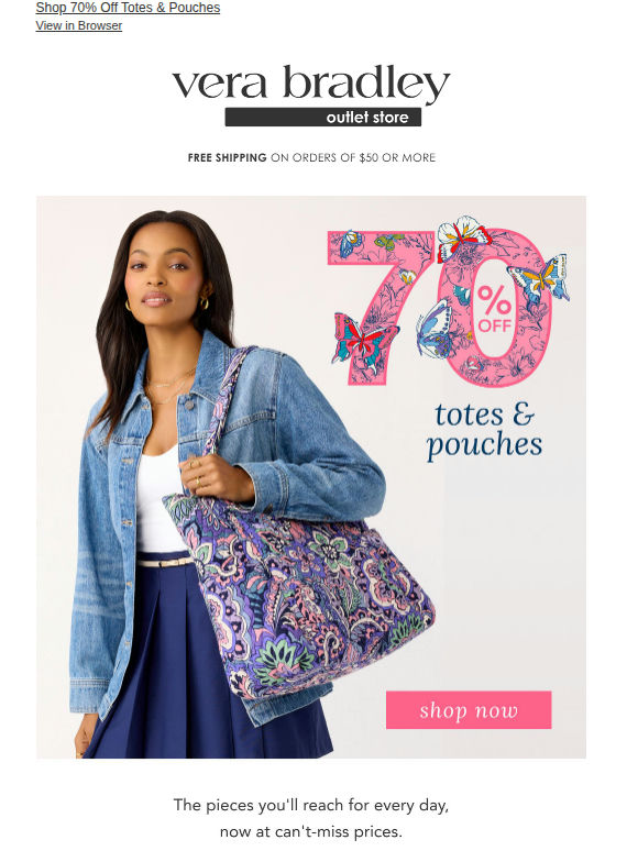 70% off totes & pouches 🎉