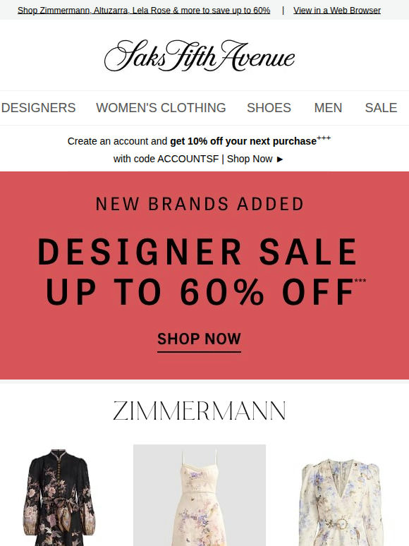 New styles added up to 60% off