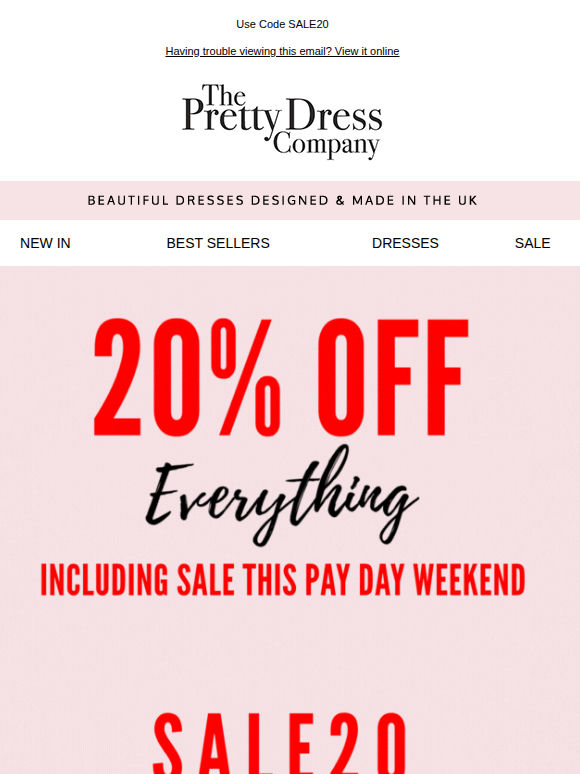 20% Off everything including Sale