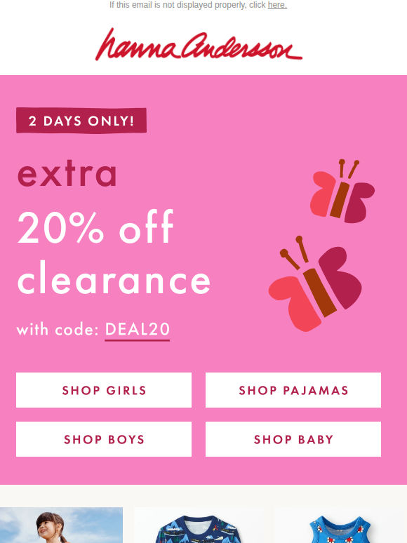 2 DAYS ONLY ✌️ Extra 20% Off Clearance