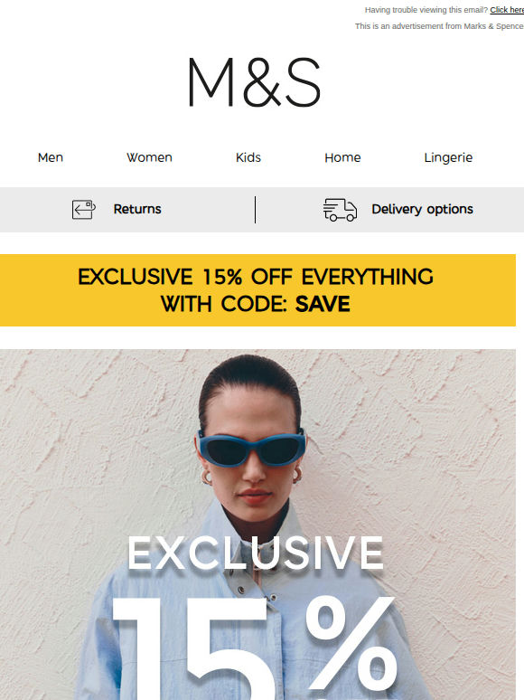 Exclusive 15% off, Just for You