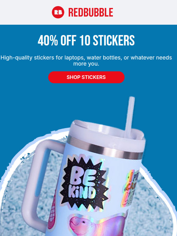 Save 40% on 10 Stickers 👉