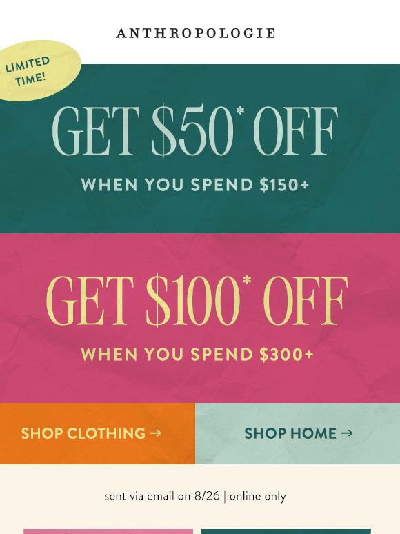 Shop now, get up to $100 later for a limited time!