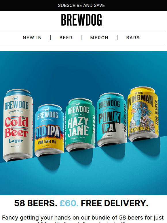 58 Beers. £60. Free Delivery. No-Brainer. 🍻