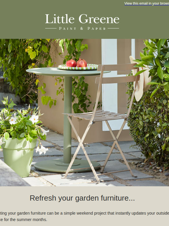 Refreshing garden furniture