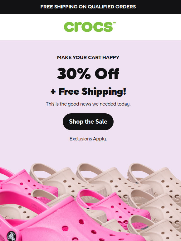 30% Off. Free Shipping. No Brainer.