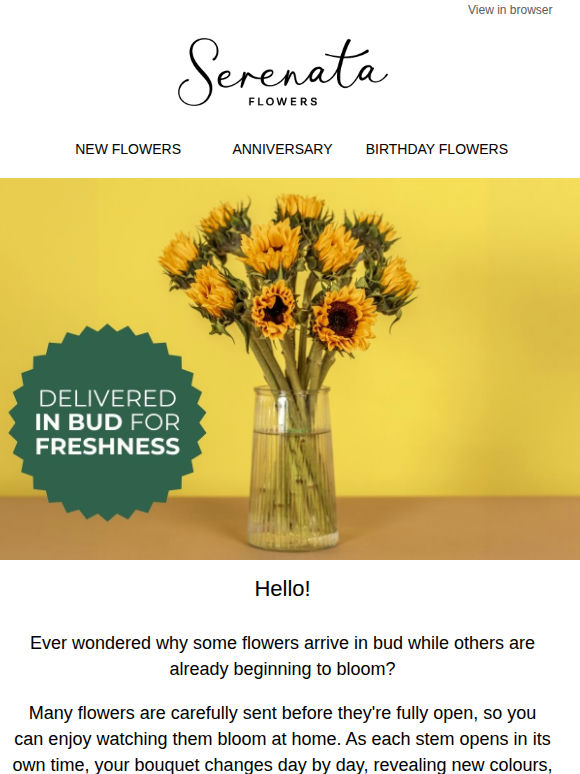 🌸 Ever wondered why flowers arrive in bud?