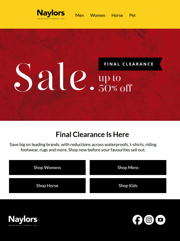 Final Clearance Now Live